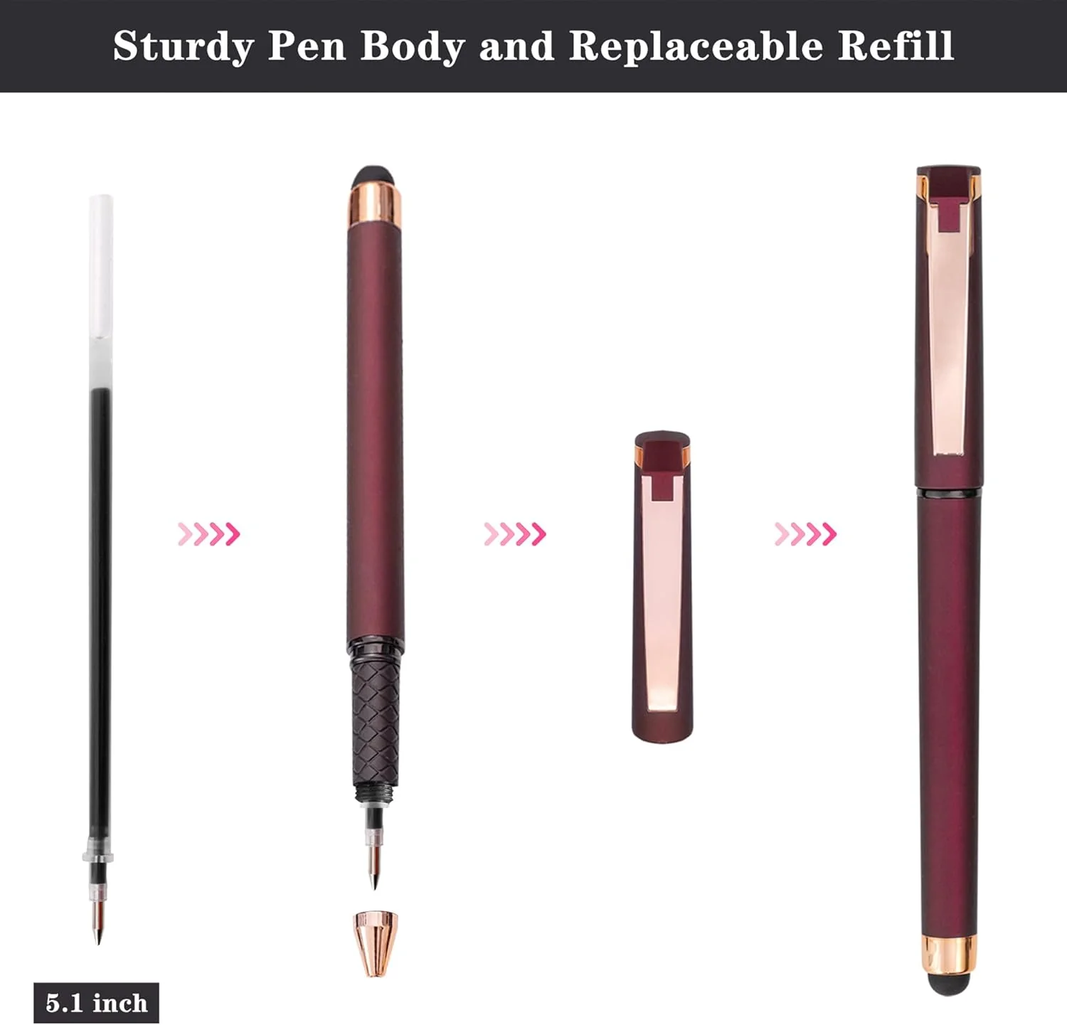 Linbsunne Black Gel Pens 0.7mm Medium Point Pen Office