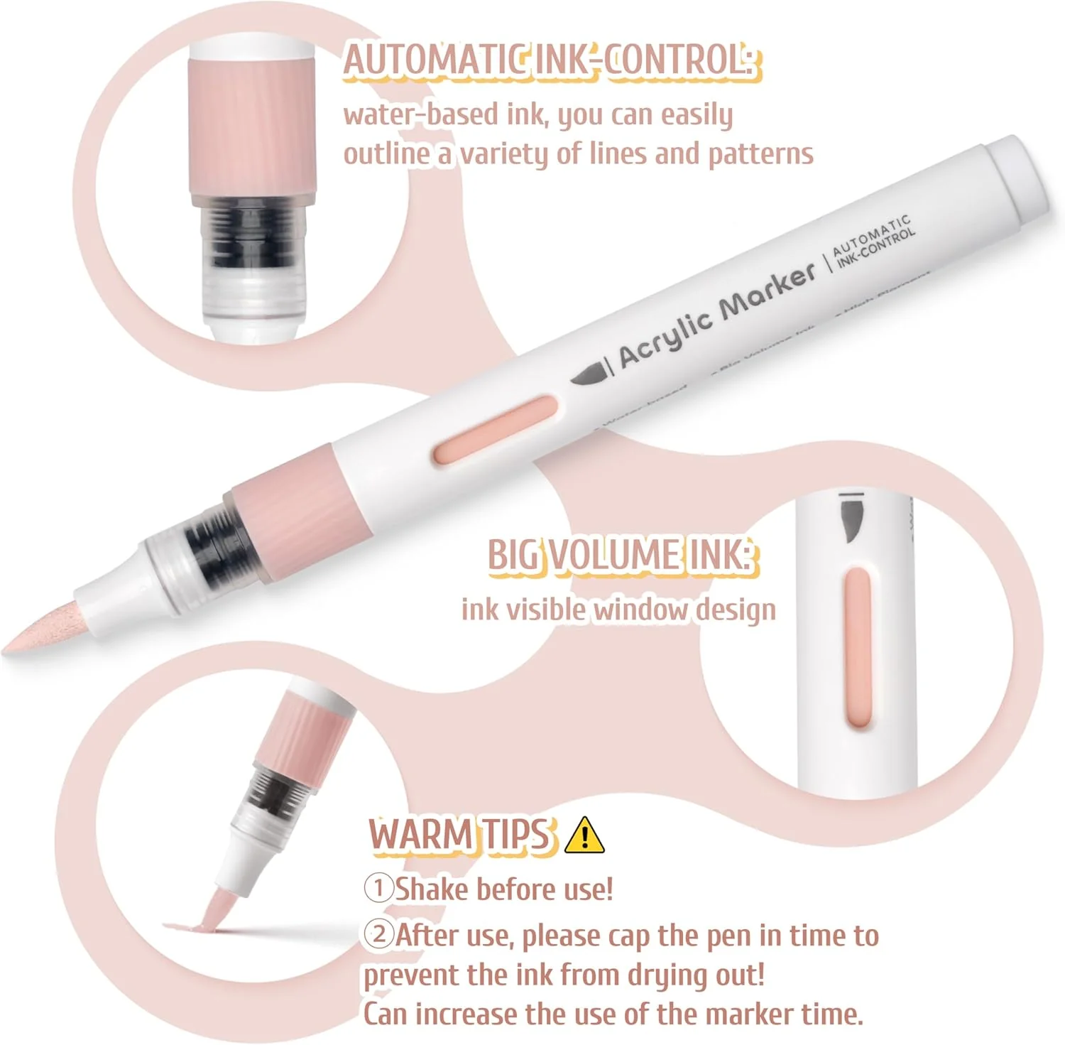 Linbsunne Paint Markers for Book Drawing, Coloring Illustrations, Ceramics