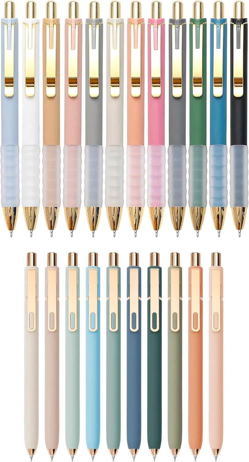 Linbsunne 12-count Ballpoint Pens(1.0mm) and 10-count Gel Pens(0.5mm) Black