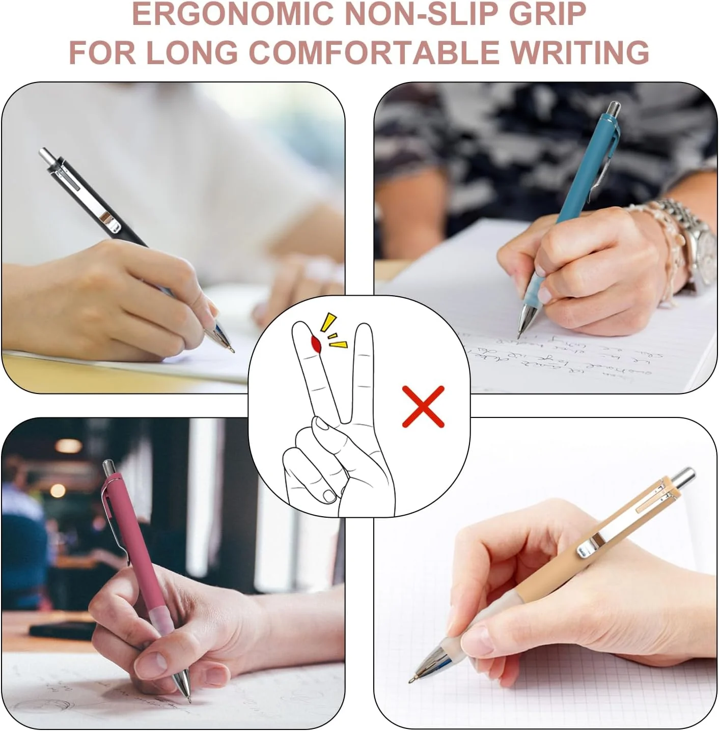 Linbsunne Ballpoint Pens Black Medium Point 1mm Pen with