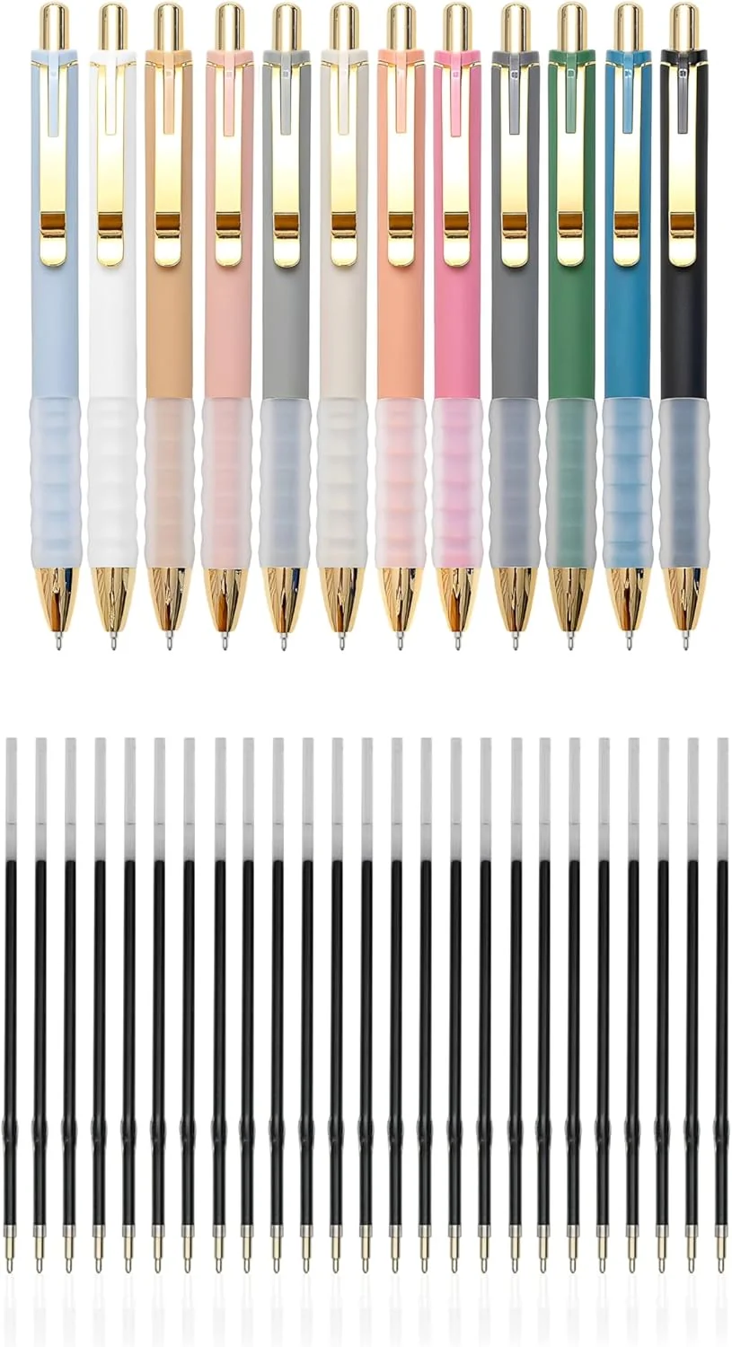 Linbsunne 12-Count Balck Ballpoint Pens and 50-Count Blue Ballpoint