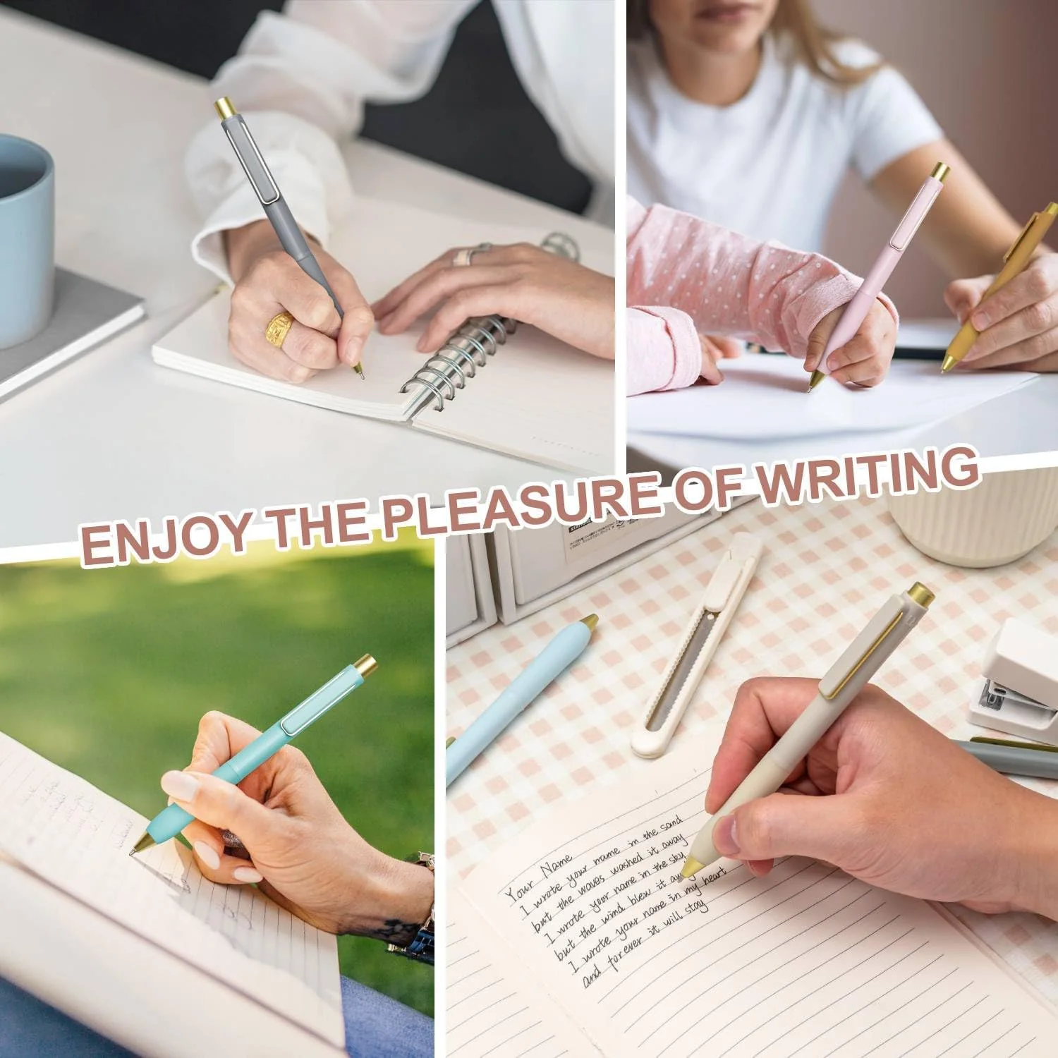 Linbsunne Ballpoint Pens Black Ink Pen 1.0mm Medium Point