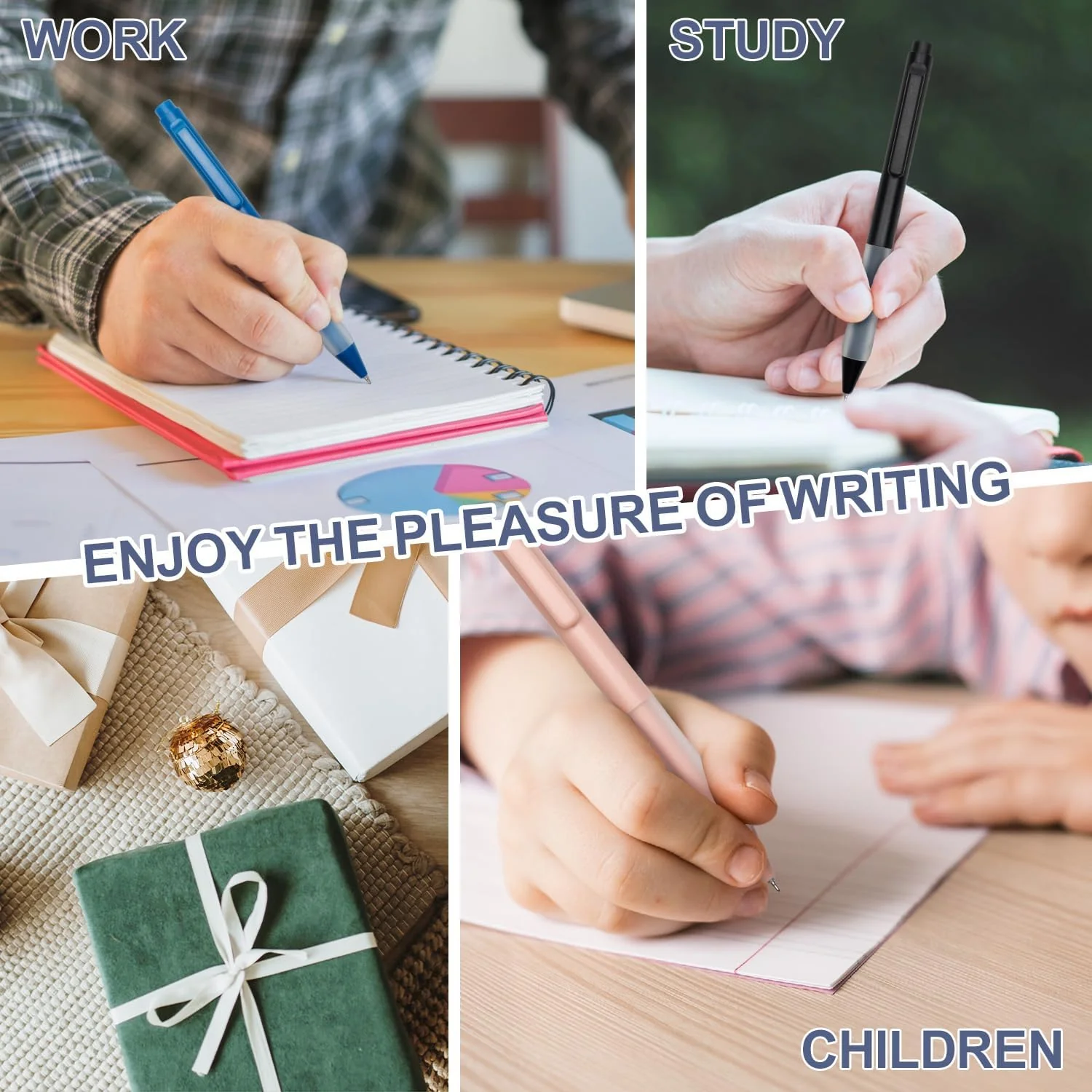 Linbsunne Ballpoint Pens - 0.7mm Fine Point Smooth Writing