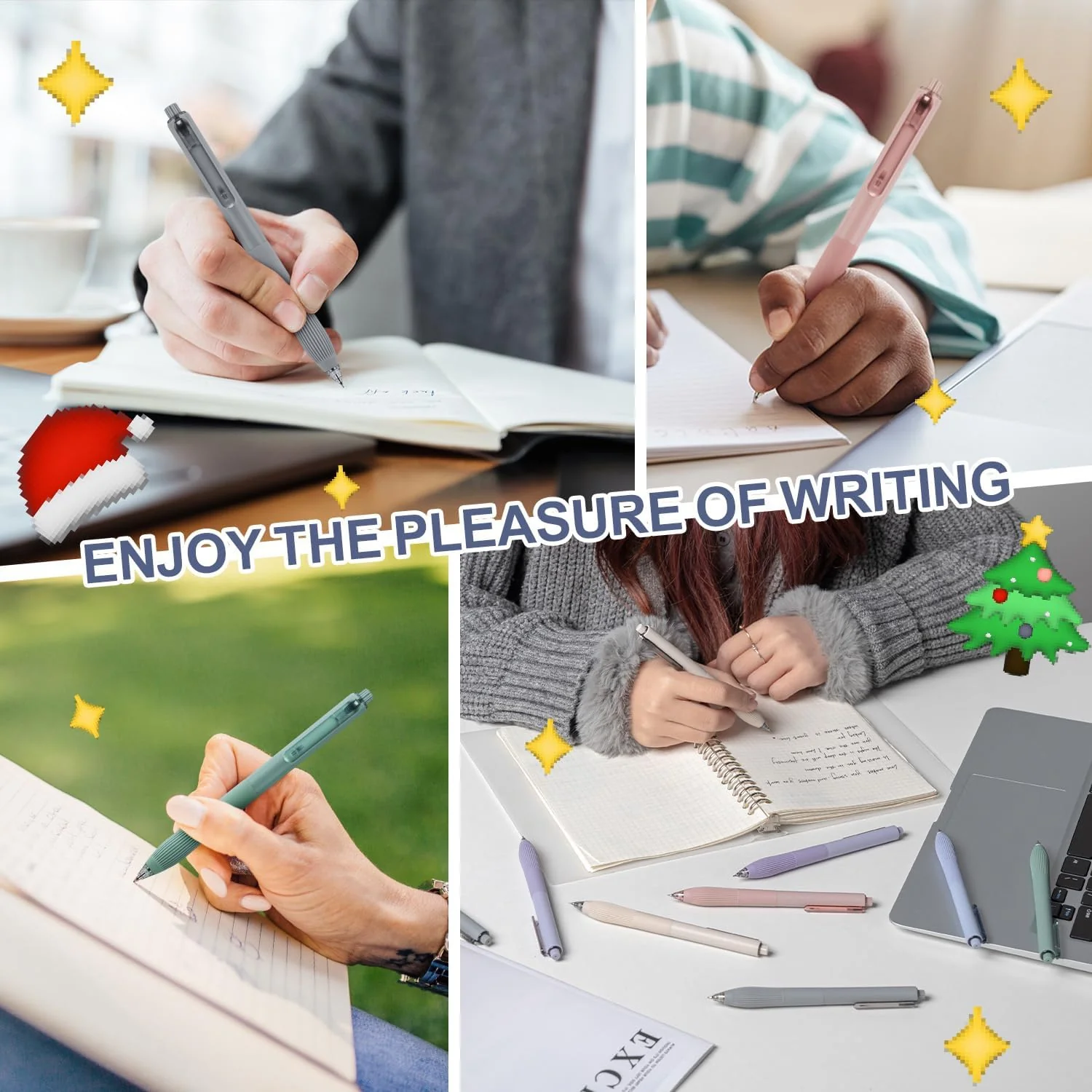 Linbsunne Gel Pens Black Ink Pens for Office 0.5mm