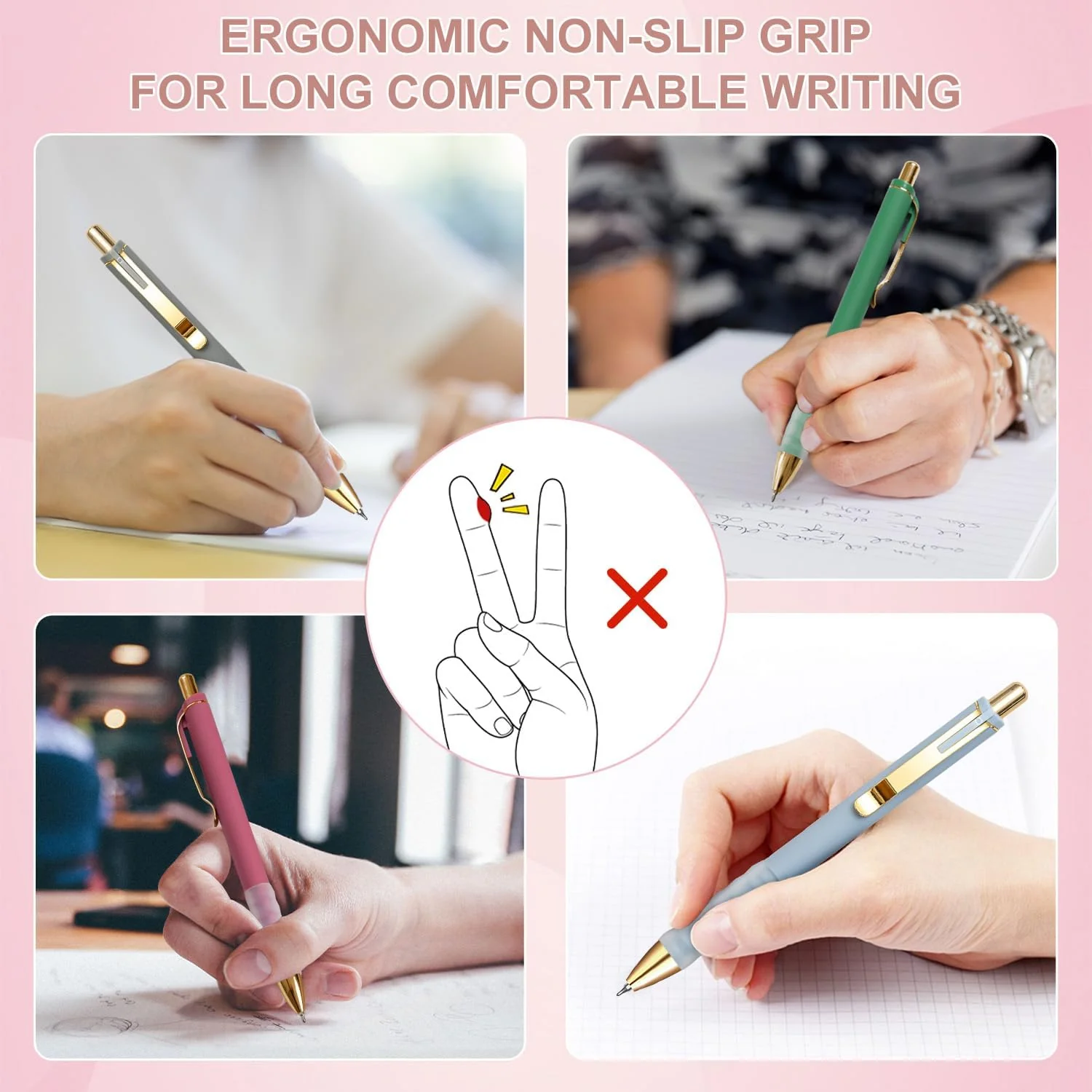 Linbsunne Gel Pens Black Ink Pen 0.5mm fine Point