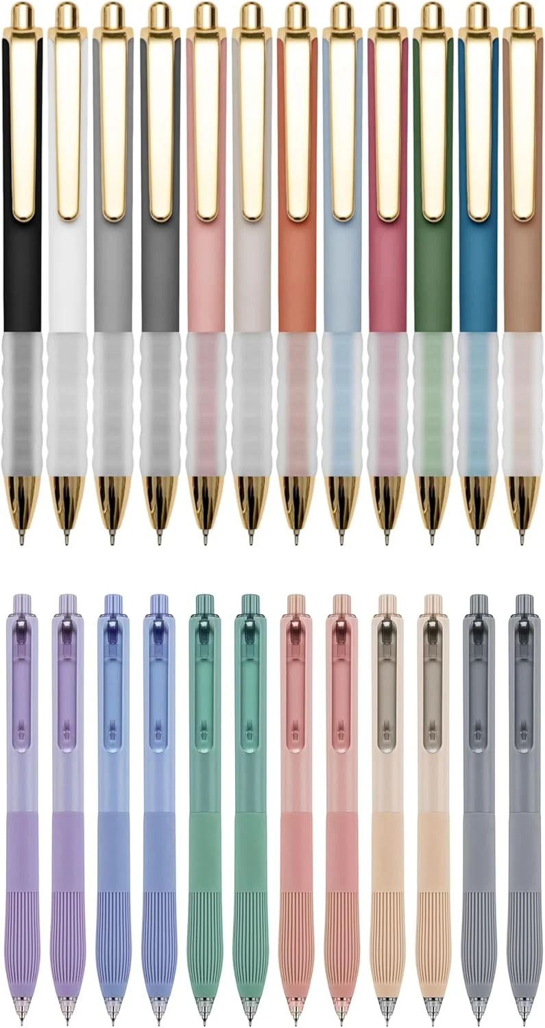 Linbsunne Black 1.0mm Ballpoint Pens(12-count) and 0.5mm Gel Pens(12-count)