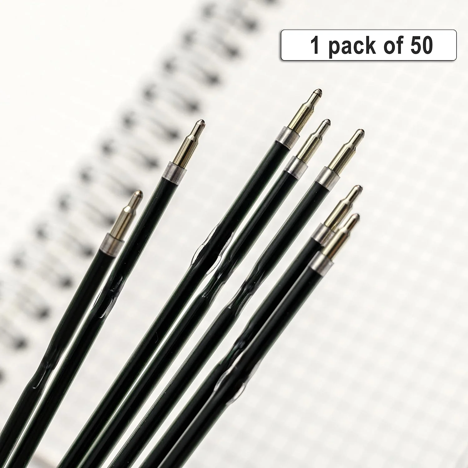 Linbsunne 50 Pieces Ballpoint Refills Medium Point 1mm Black