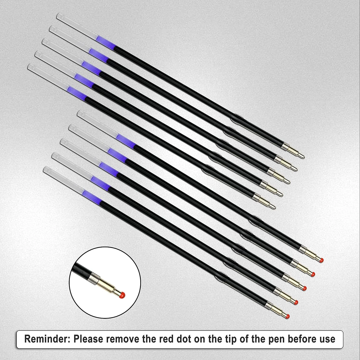 Linbsunne 50 Pieces Ballpoint Refills Medium Point 1mm Black