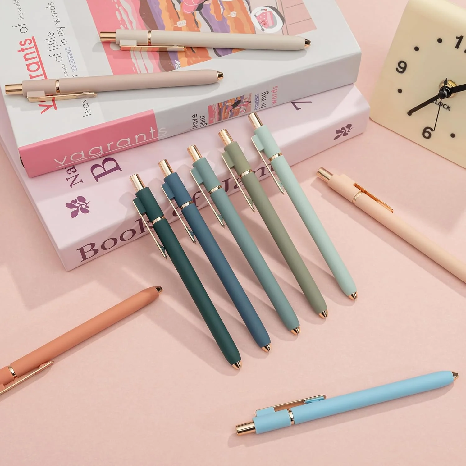 Linbsunne 12-count Ballpoint Pens(1.0mm) and 10-count Gel Pens(0.5mm) Black