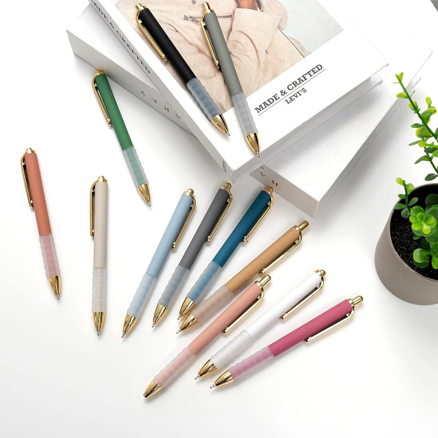 Linbsunne Ballpoint Pens Black Medium Point 1mm Pen with