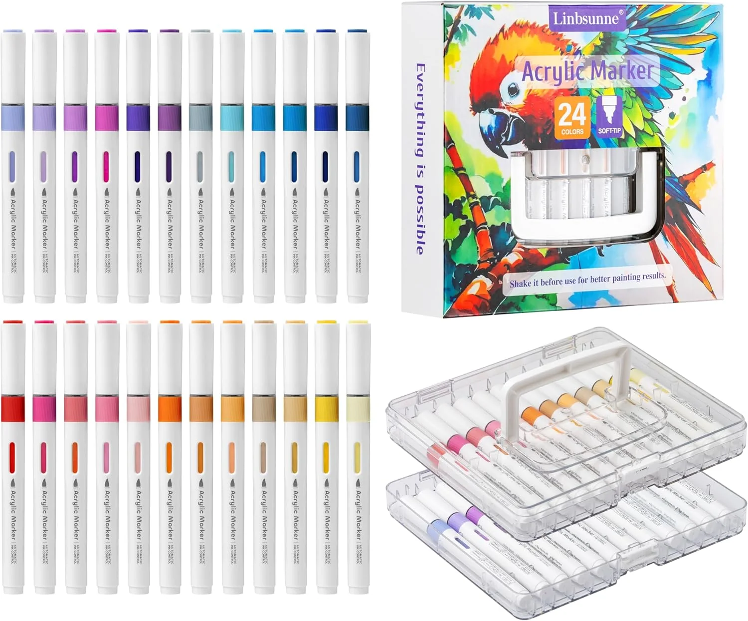 Linbsunne Paint Markers for Book Drawing, Coloring Illustrations, Ceramics
