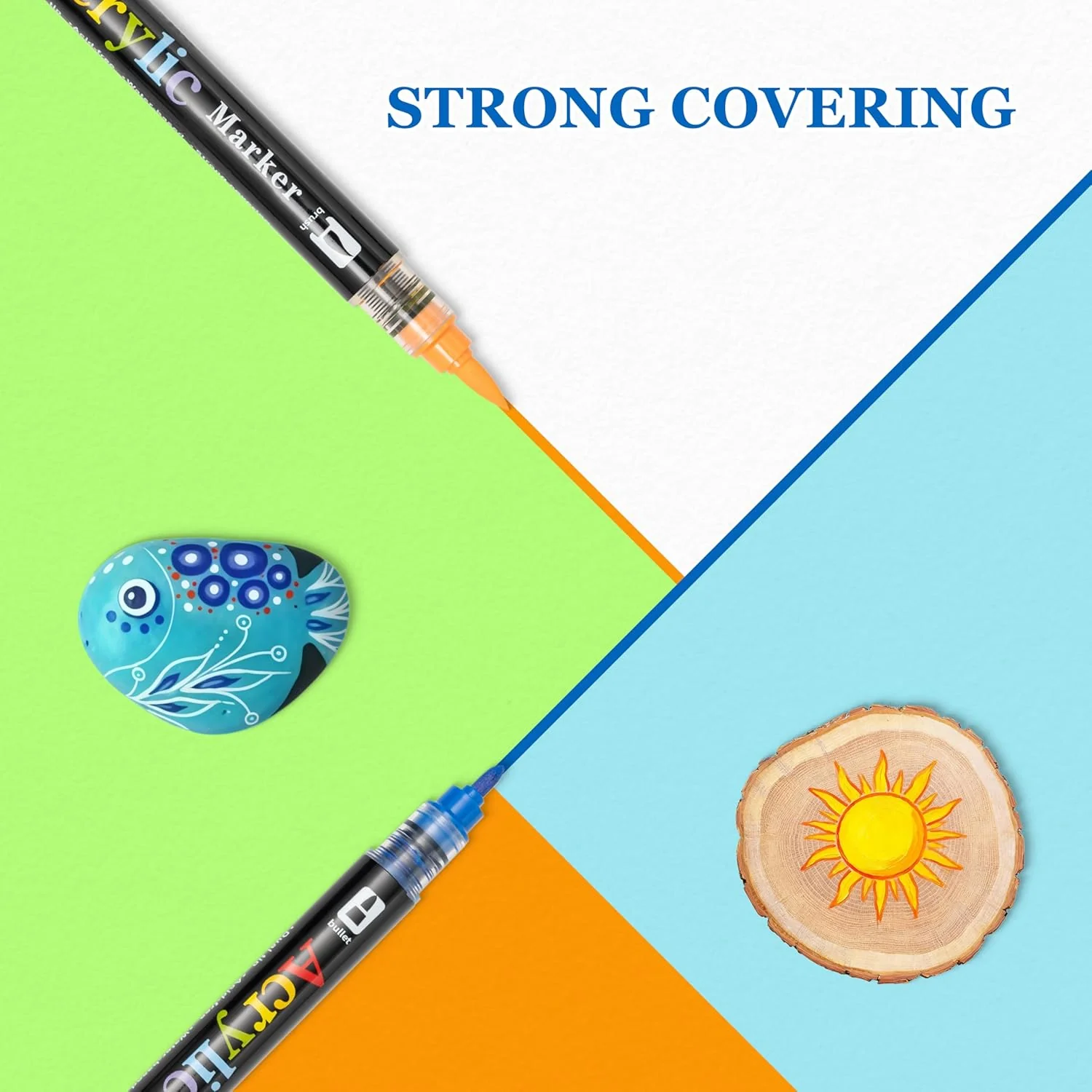 Linbsunne 48 Colors Markers Dual Tip Art Marker Set