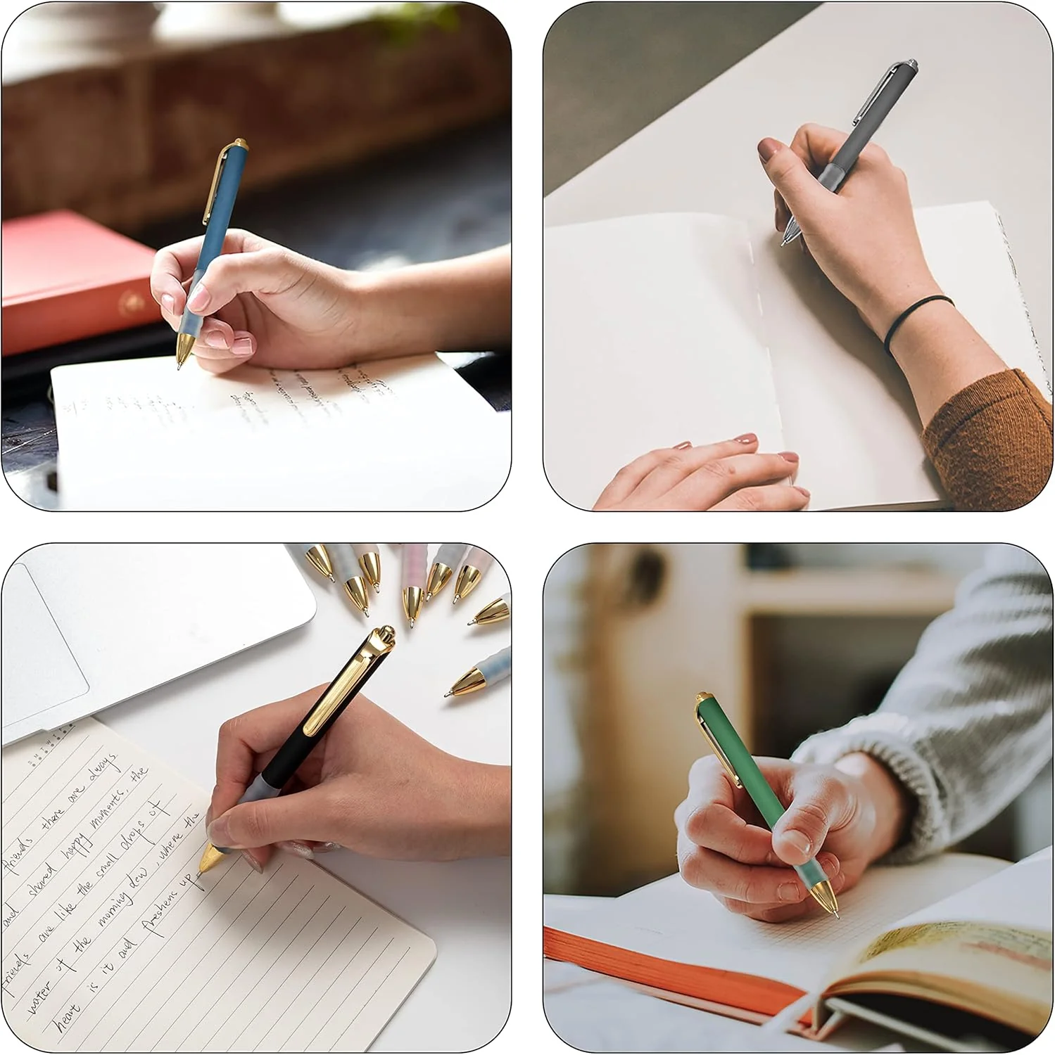 Linbsunne Ballpoint Pens Black Medium Point 1mm Pen with