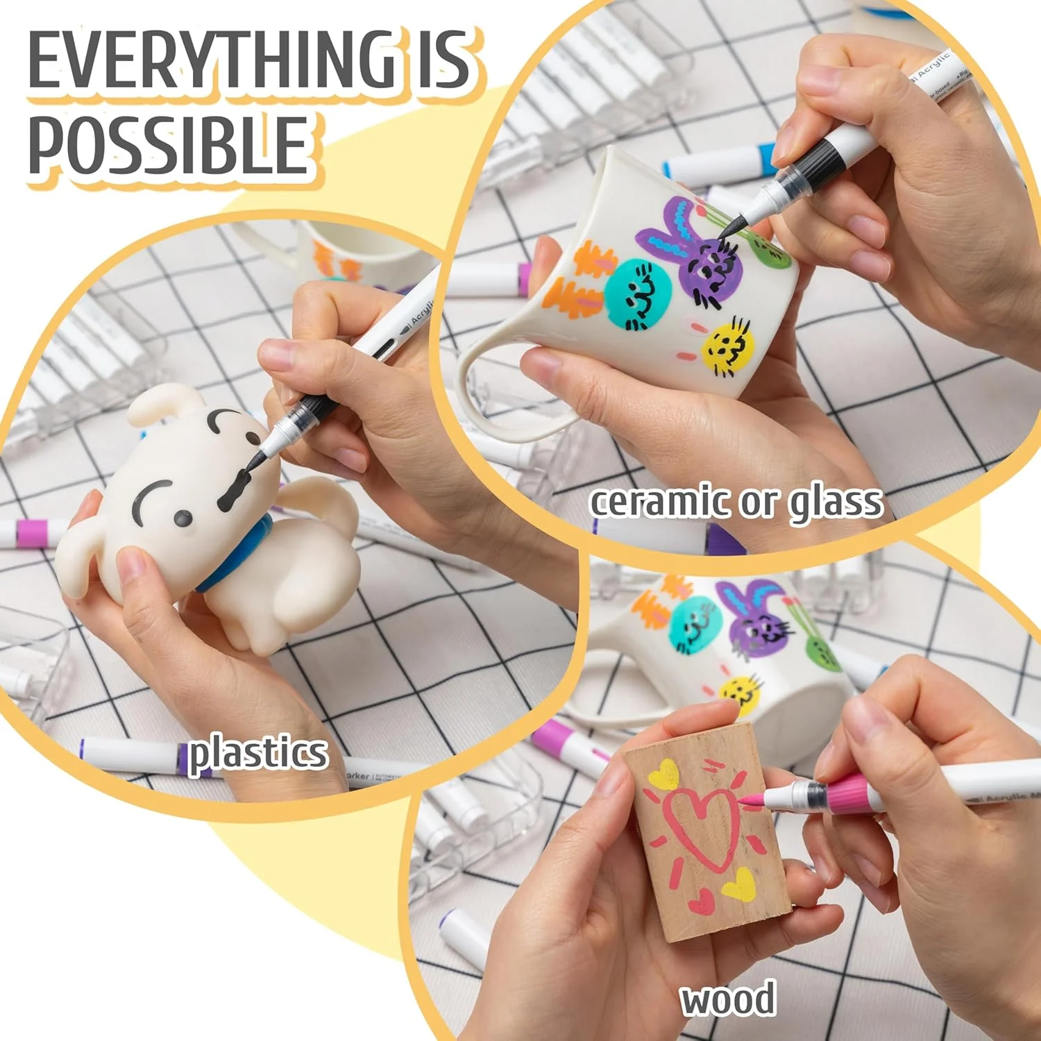 Linbsunne Paint Markers for Book Drawing, Coloring Illustrations, Ceramics