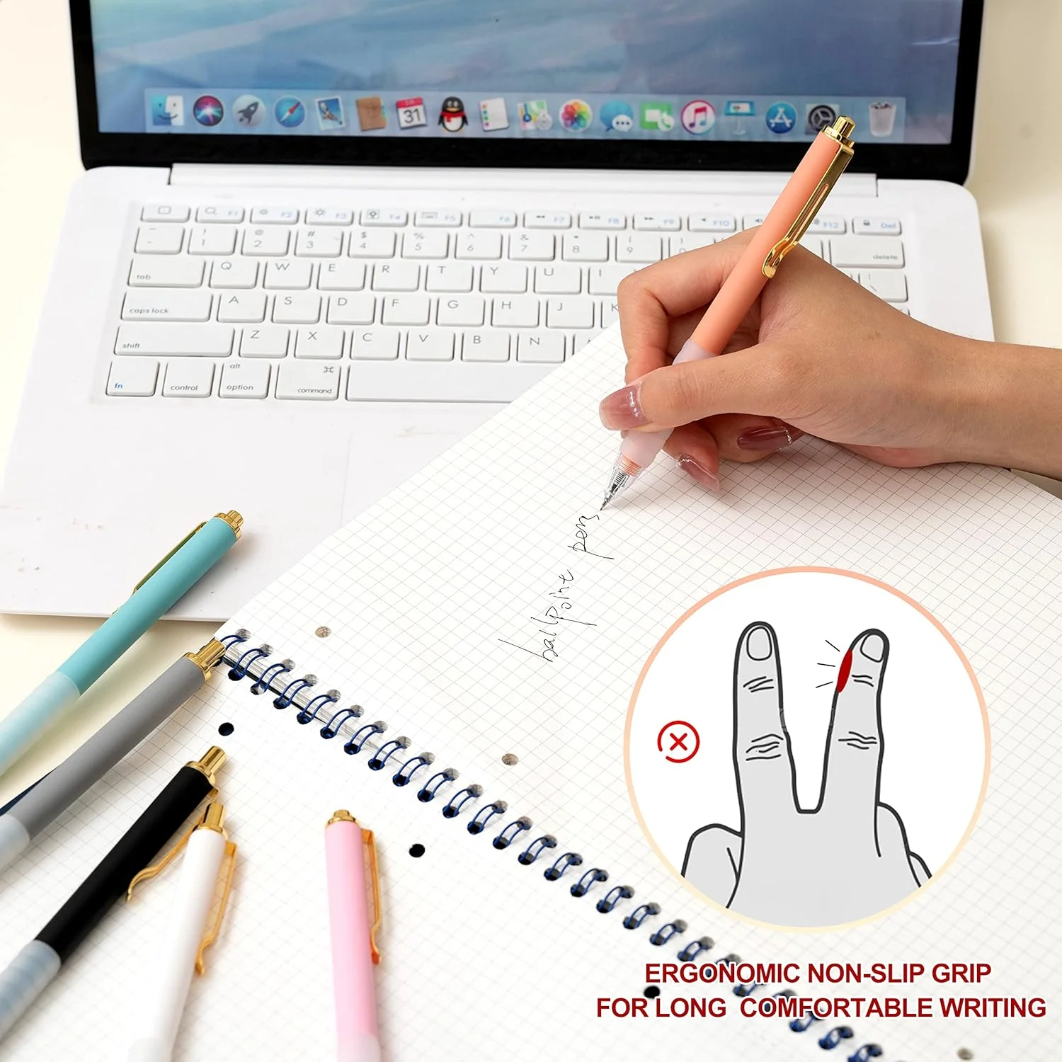 Linbsunne Ballpoint Pens Medium Point 1mm Black Ink Work