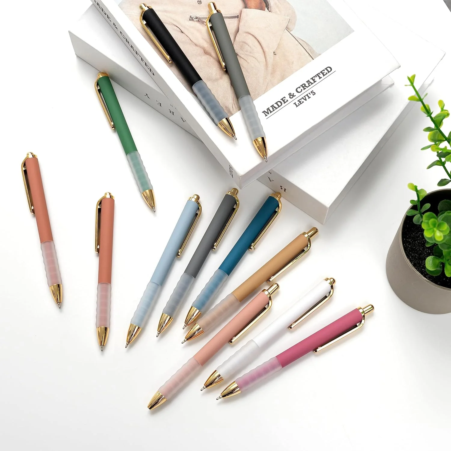 Linbsunne Ballpoint Pens Black Medium Point 1mm Pen with