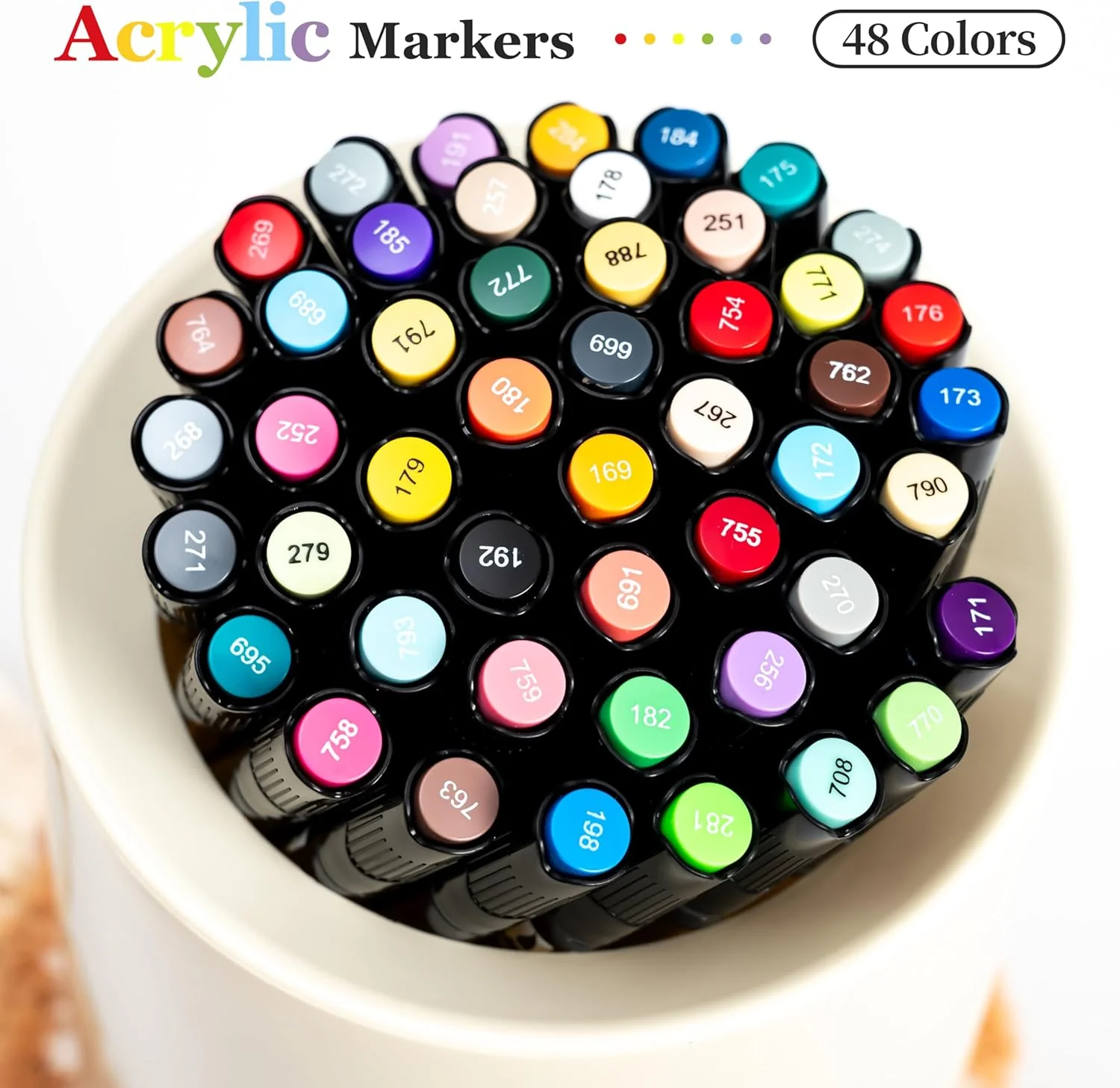 Linbsunne 48 Colors Markers Dual Tip Art Marker Set