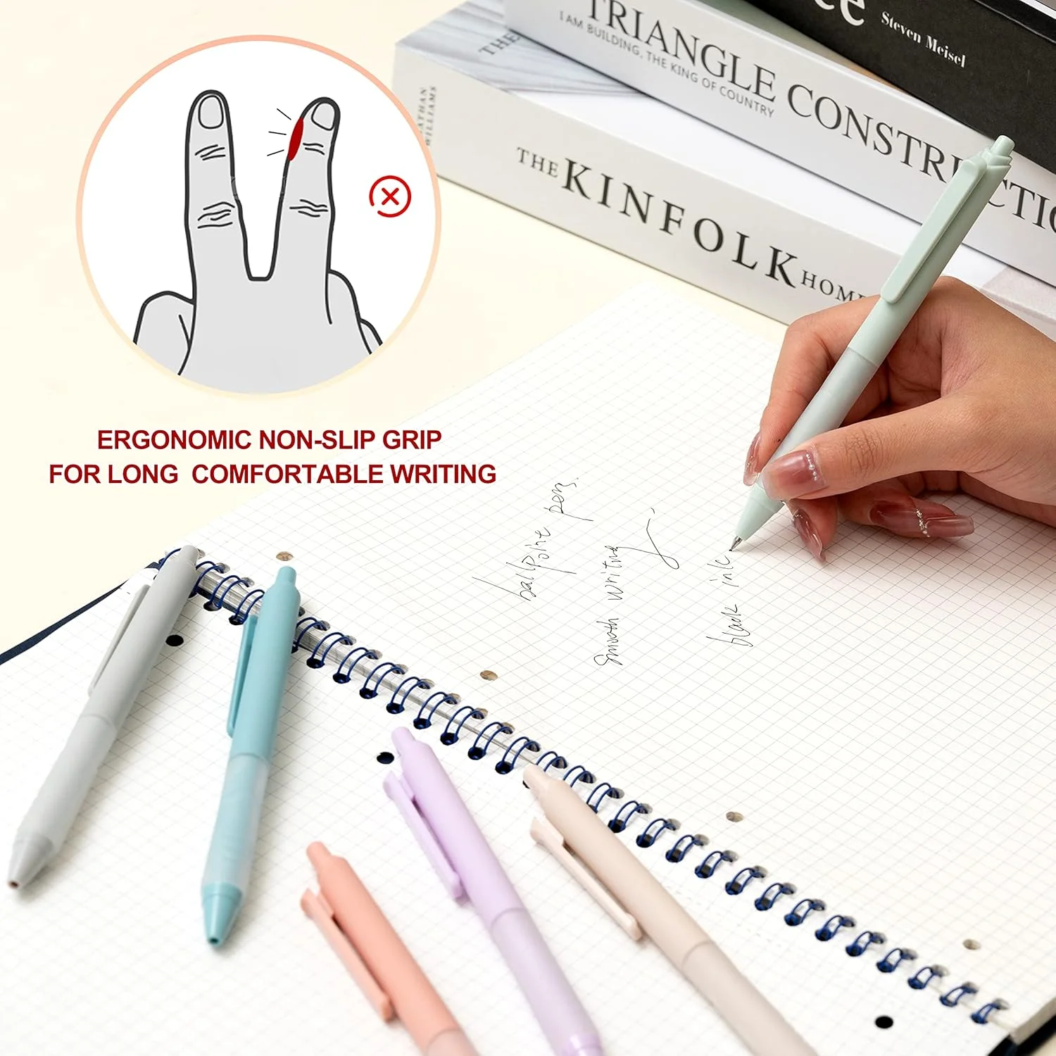 Linbsunne Ballpoint Pens Medium Point 1mm Black Pen with