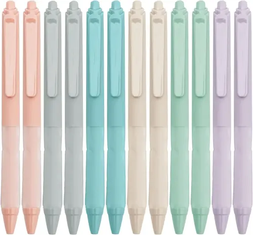 Linbsunne Retractable Ballpoint Pens 1.0 mm, 12 Pack
