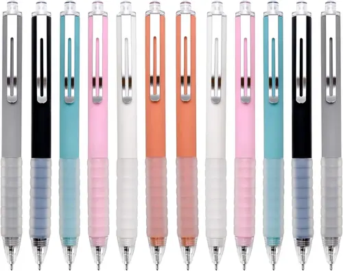 Linbsunne Ballpoint Pens 1 mm, Silver Clip, 12 Pack