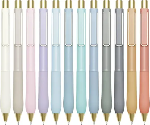 Linbsunne Classic Black Ballpoint Pens 1.0 mm, Style 3, 12 Pack