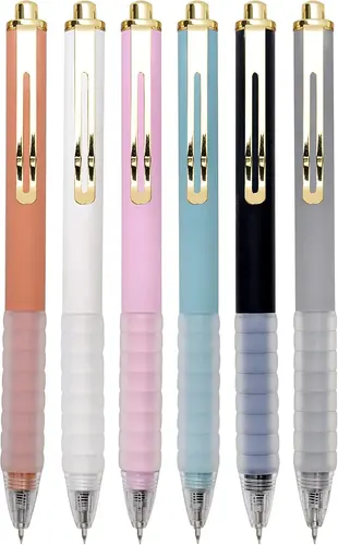 Linbsunne Ballpoint Pens 1 mm, Gold Clip, 6 Pack