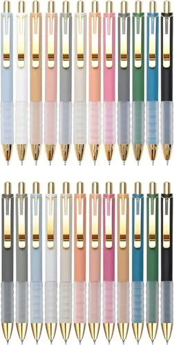 Linbsunne Ballpoint and Gel Pen Set, 12 + 12 (B0FHJTWRGM)