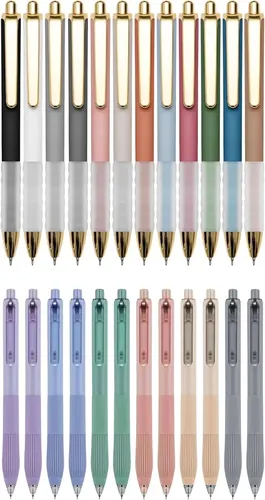Linbsunne Ballpoint and Gel Pen Set, 12 + 12 (B0DVR9SXGN)