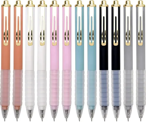 Linbsunne Ballpoint Pens 1 mm, Gold Clip, 12 Pack
