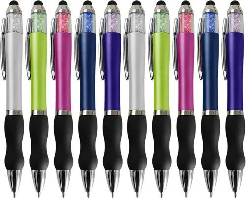 Linbsunne Stylus Ballpoint Pens 1.0 mm, Colourful, 10 Pack