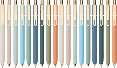 Linbsunne Office Gel Pens 0.5 mm, Gold Clip, 18 Pack