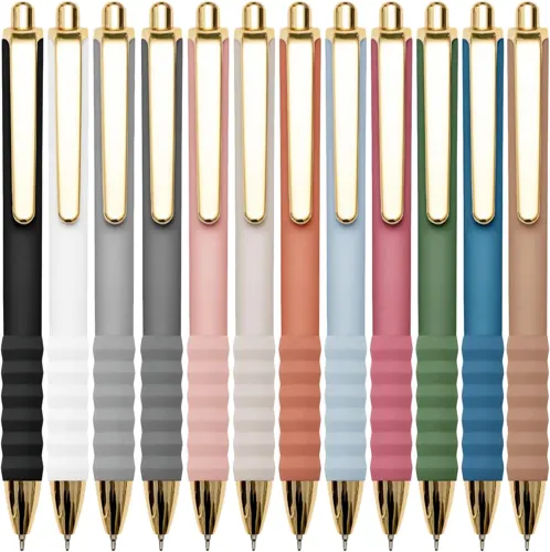 Linbsunne Classic Black Ballpoint Pens 1.0 mm, Style 2, 12 Pack