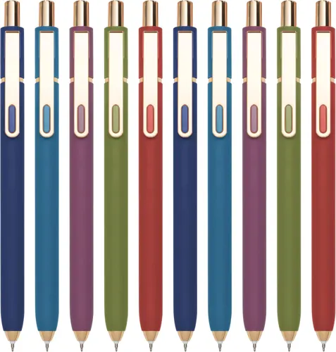 Linbsunne Office Gel Pens 0.5 mm, Vintage Colours, 10 Pack