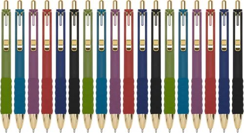 Linbsunne Soft Grip Ballpoint Pens 1.0 mm, Vintage Colours, 18 Pack