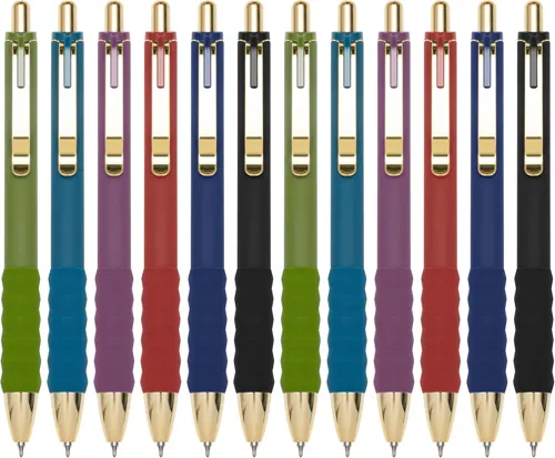 Linbsunne Gel Pens 0.5 mm Fine Point, Vintage Colours, 12 Pack