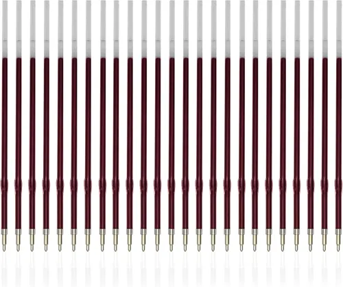 Linbsunne Ballpoint Refills 112 mm, Red Ink, 50 Pack